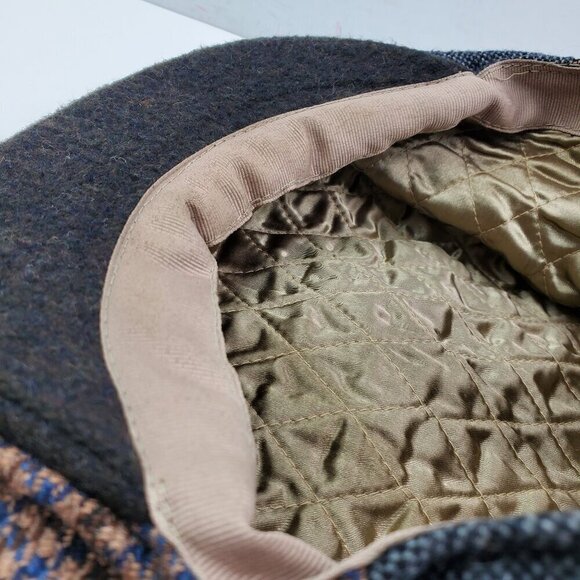 Scala Newsboy Cap Hat Vintage Houndstooth Dorfman Pacific Wool Blend Large - Picture 8 of 11